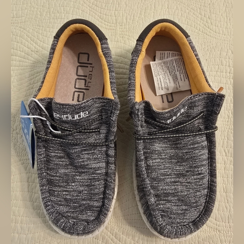 NWT Hey Dude Little Boys Wally Gray Slip ON Sneakers